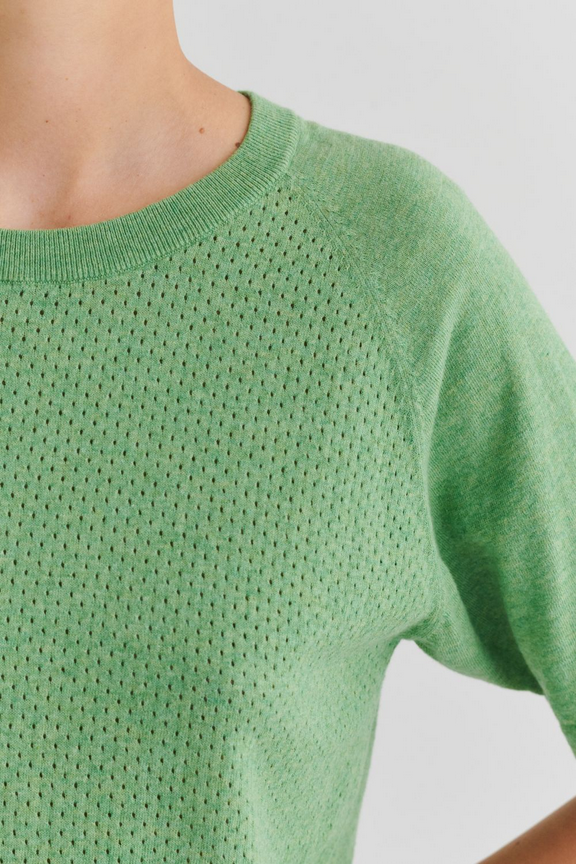 FUB toppur Pointelle Tee Apple Melange