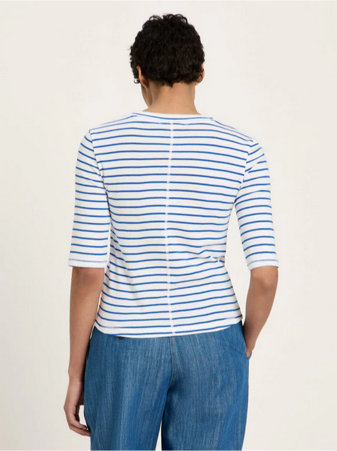 Lanius Bolur Halbarmshirt White/lapis