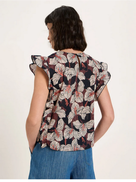 Lanius toppur Blusenshirt mit Volant Bloom onyx