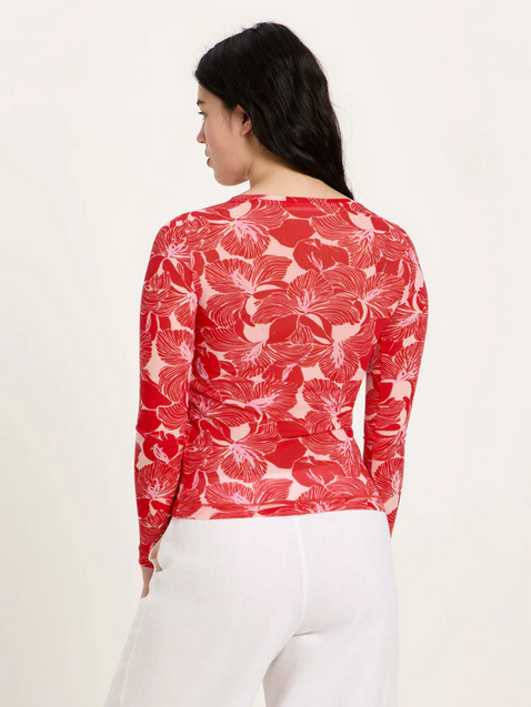 Lanius toppur Langarmshirt tencel Print bloom red