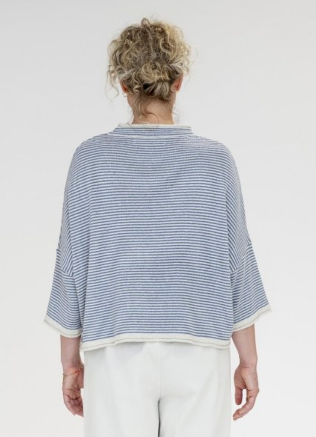 Muse Wear toppur Valborg top Offwhite/denim
