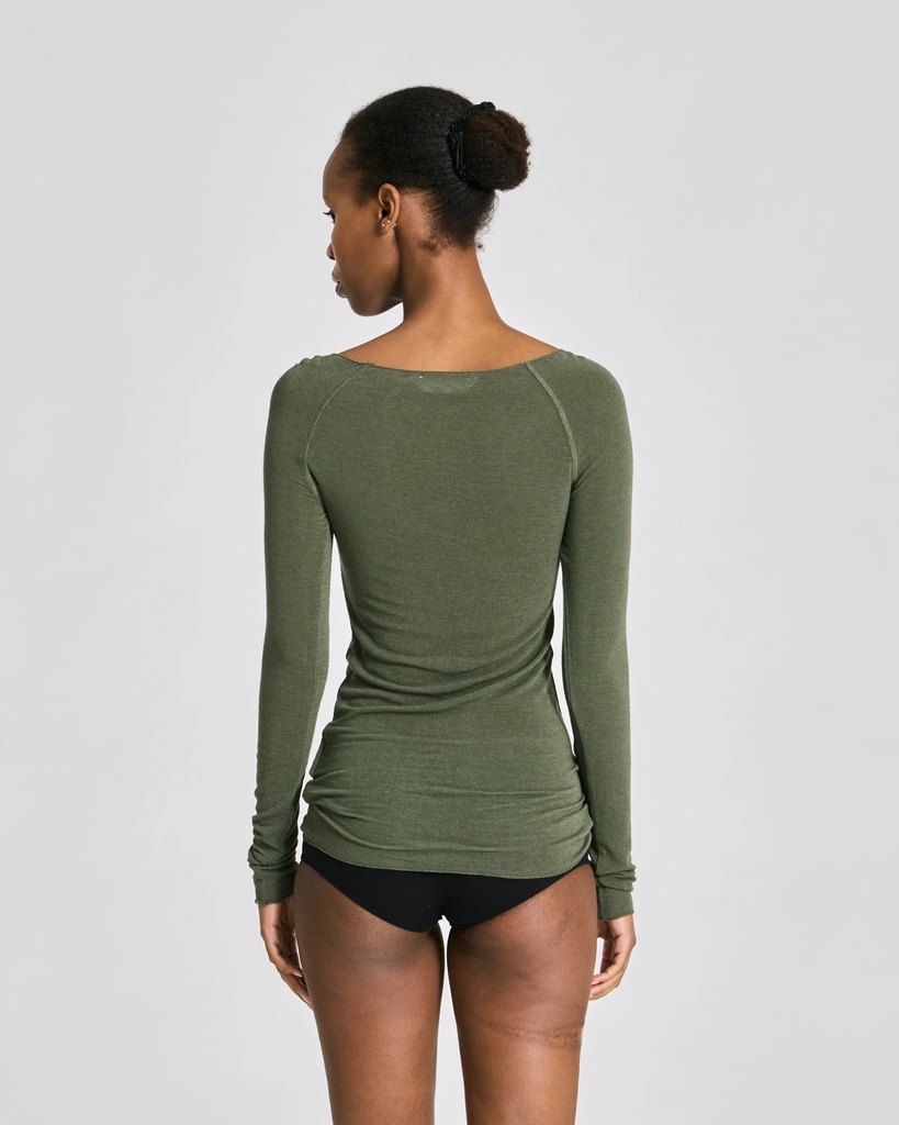 GAI+LISVA Toppur Amalie LS Wool Top Olive night