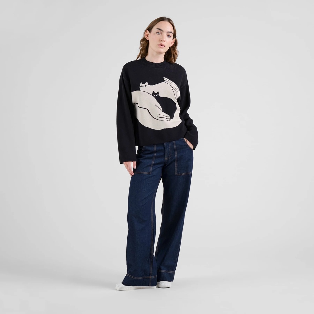 Dedicated Peysa Sweater Limhamn Kittens Black