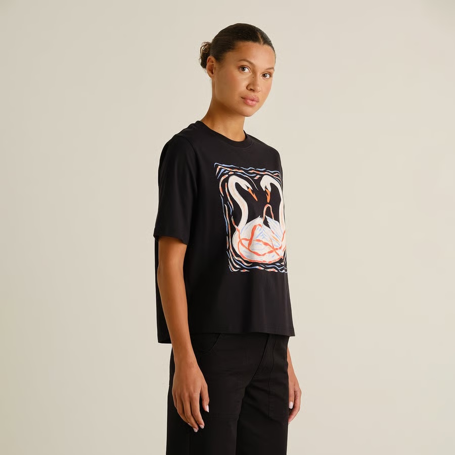 Dedicated bolur Vadstena Painted Swans Black