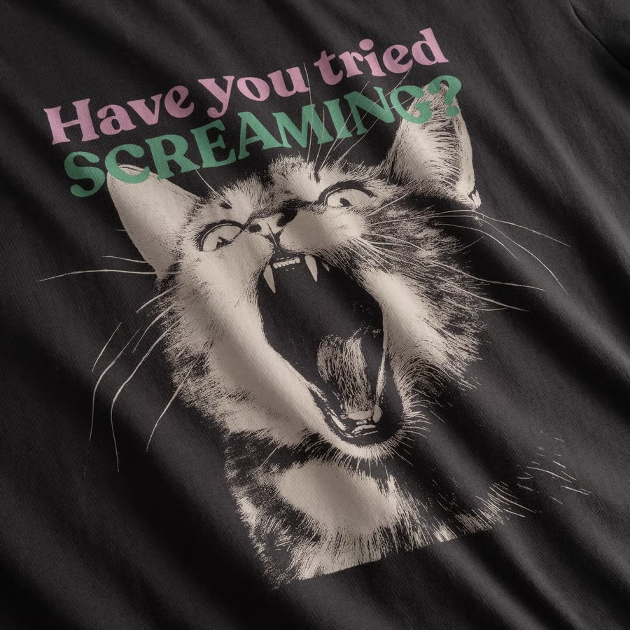 Dedicated bolur Vadstena Screaming Cat Charcoal Multi Color