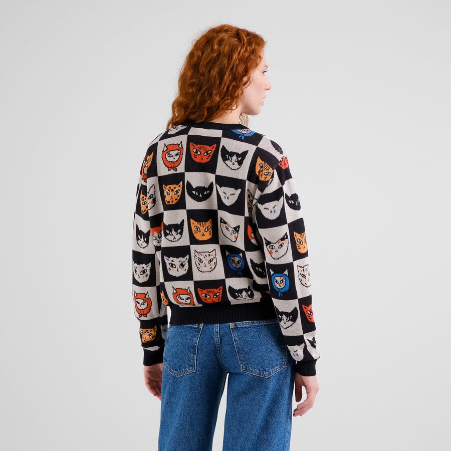 Dedicated peysa Sweater Arendal Cat Bingo Black
