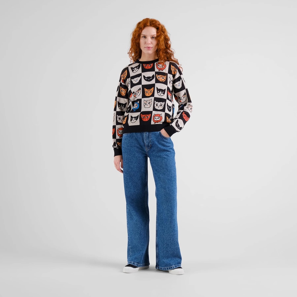 Dedicated peysa Sweater Arendal Cat Bingo Black