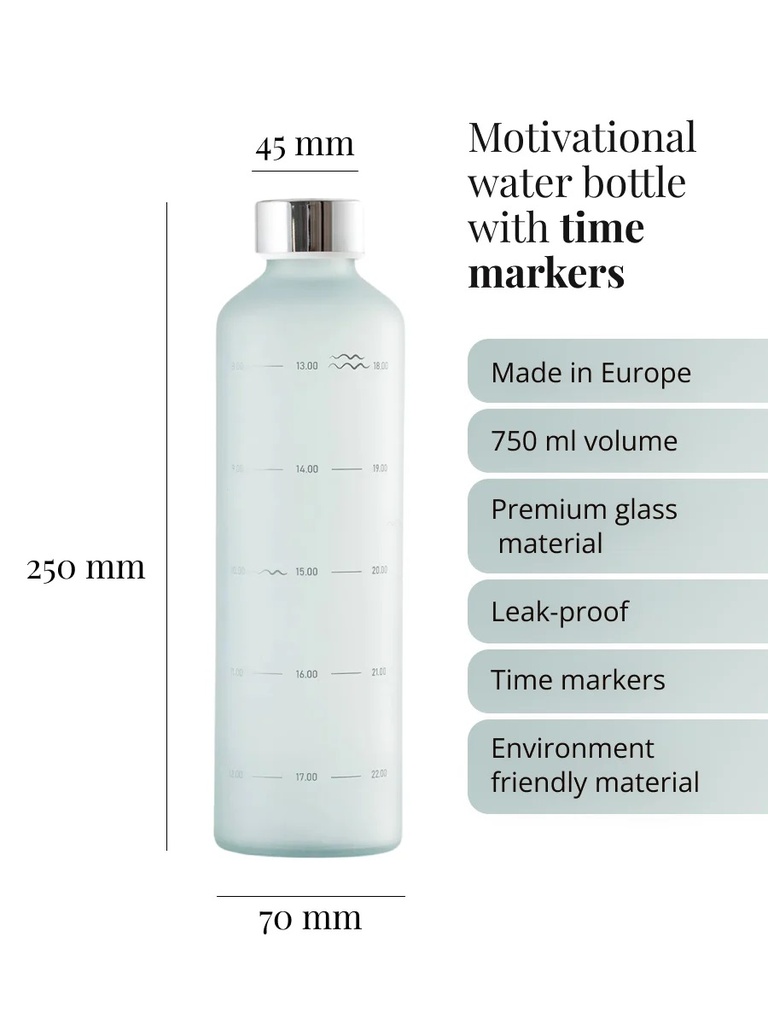 Equa Glerflöskur - Water O'clock 750 ml