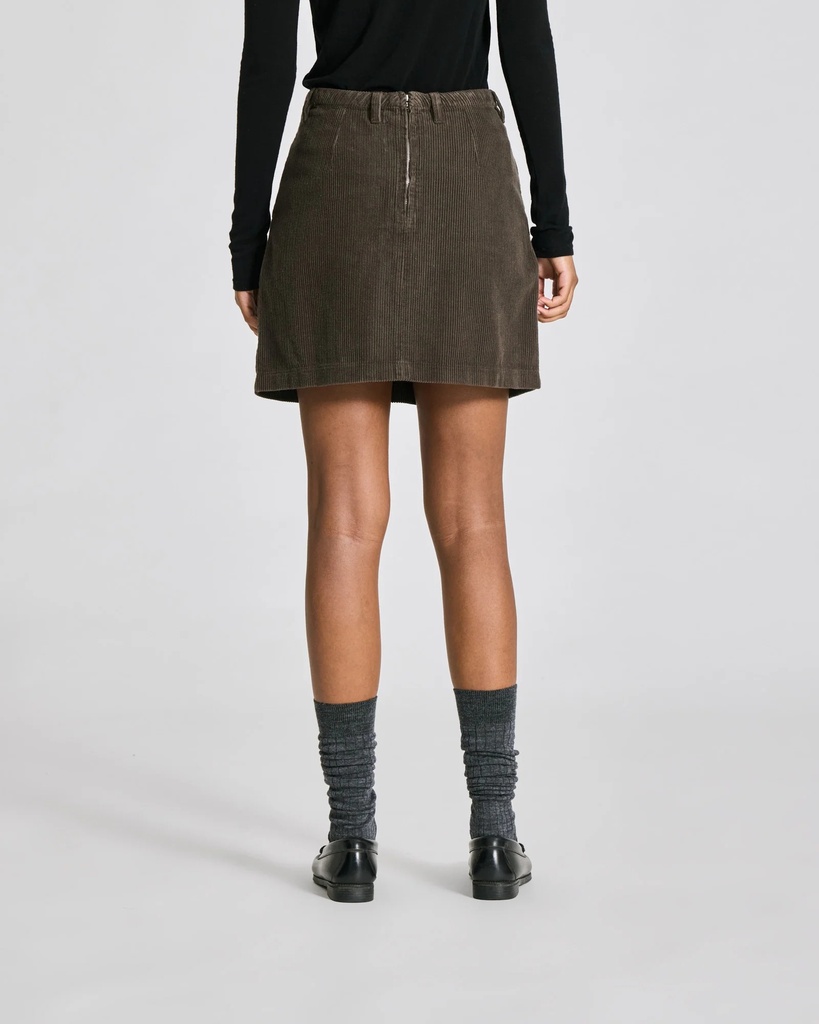 GAI+LISVA Pils Natacha Cotton Corduroy skirt Black olive