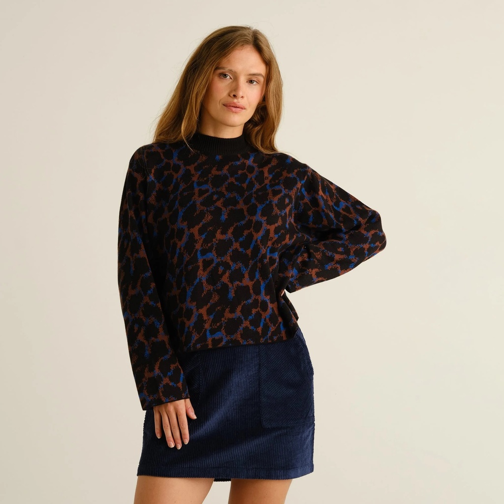 Dedicated Peysa Sweater Limhamn Leopard Multi Color