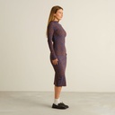 Dedicated kjóll Rib dress Lofta Leopard Light Brown Rawhide