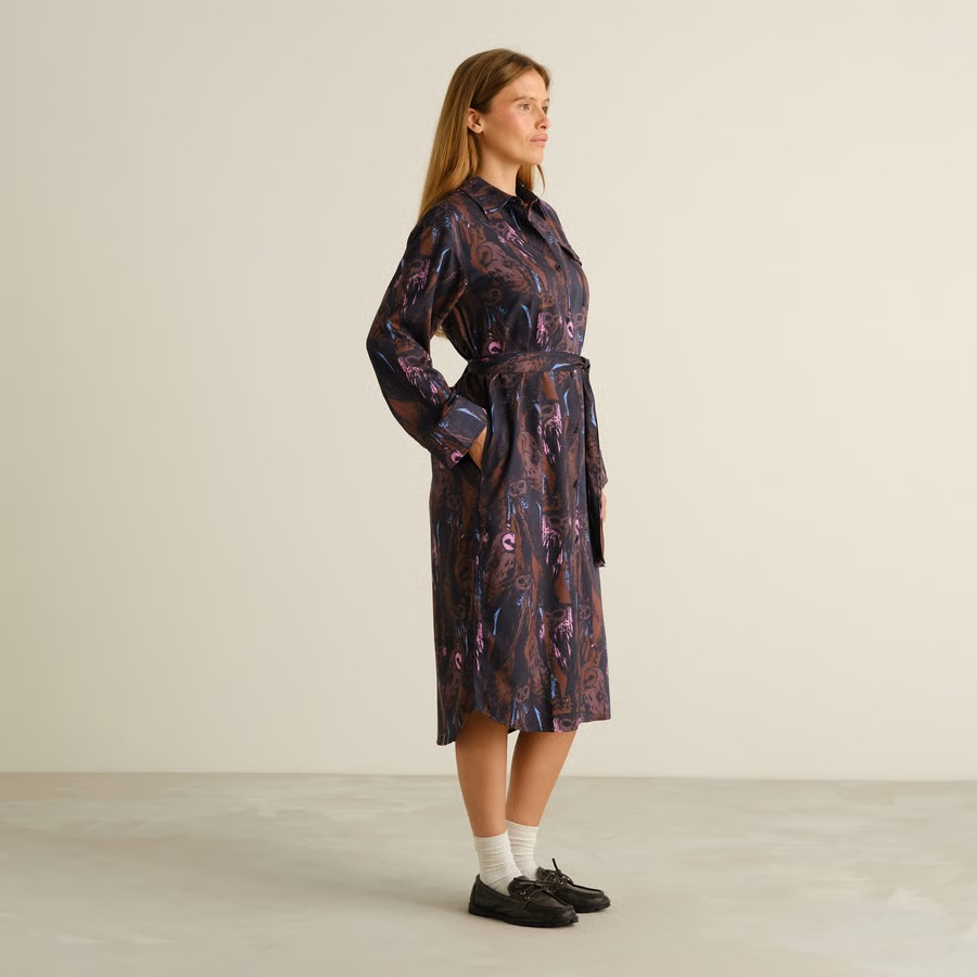 Dedicated kjóll Shirt Dress Kvilla Owls Multi Color