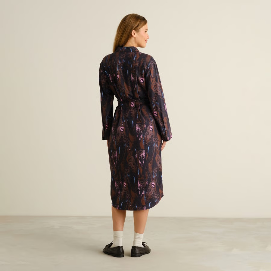 Dedicated kjóll Shirt Dress Kvilla Owls Multi Color
