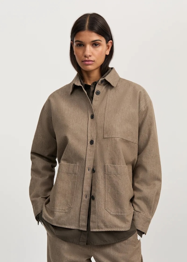 AIAYU Skyrta Dusty Shirt Smokey brown melange