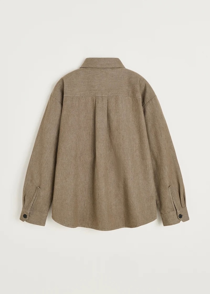 AIAYU Skyrta Dusty Shirt Smokey brown melange