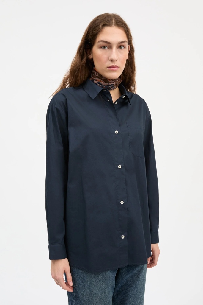 SKALL skyrta Edgar shirt Dark Navy