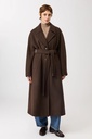 LANGERCHEN kápa CO251WO05 Coffee Long recycled wool coat