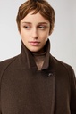 LANGERCHEN kápa CO251WO05 Coffee Long recycled wool coat