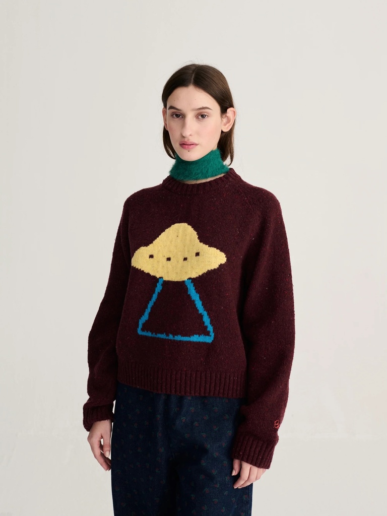 BOBO CHOSES peysa Pixel Abduction jacquard wool blend jumper