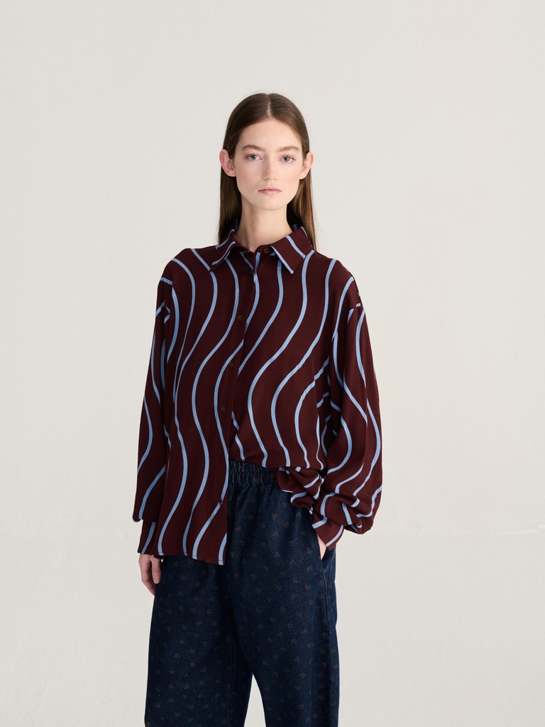 BOBO CHOSES skyrta Psicodelic Stripes all over fluid shirt