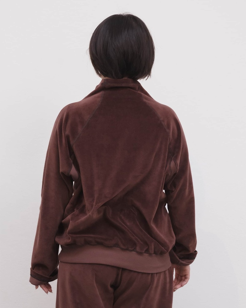 Baserange peysa Fold turtleneck Velour Nautil Brown