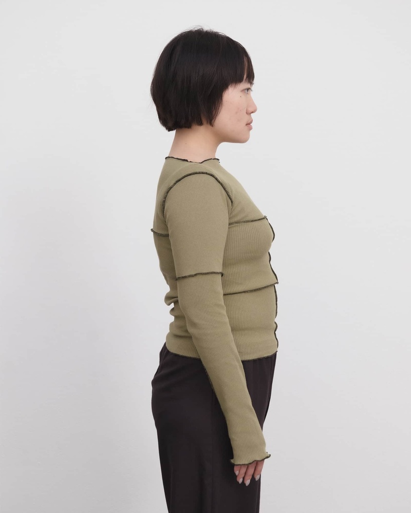 Baserange Toppur Cinder long sleeve tee Moss