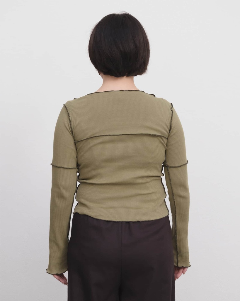 Baserange Toppur Cinder long sleeve tee Moss