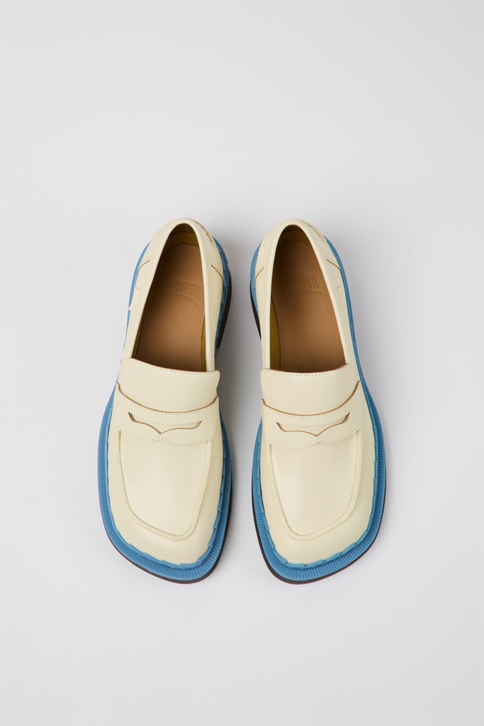CAMPER Skór Taylor White &amp; Blue Leather Loafers