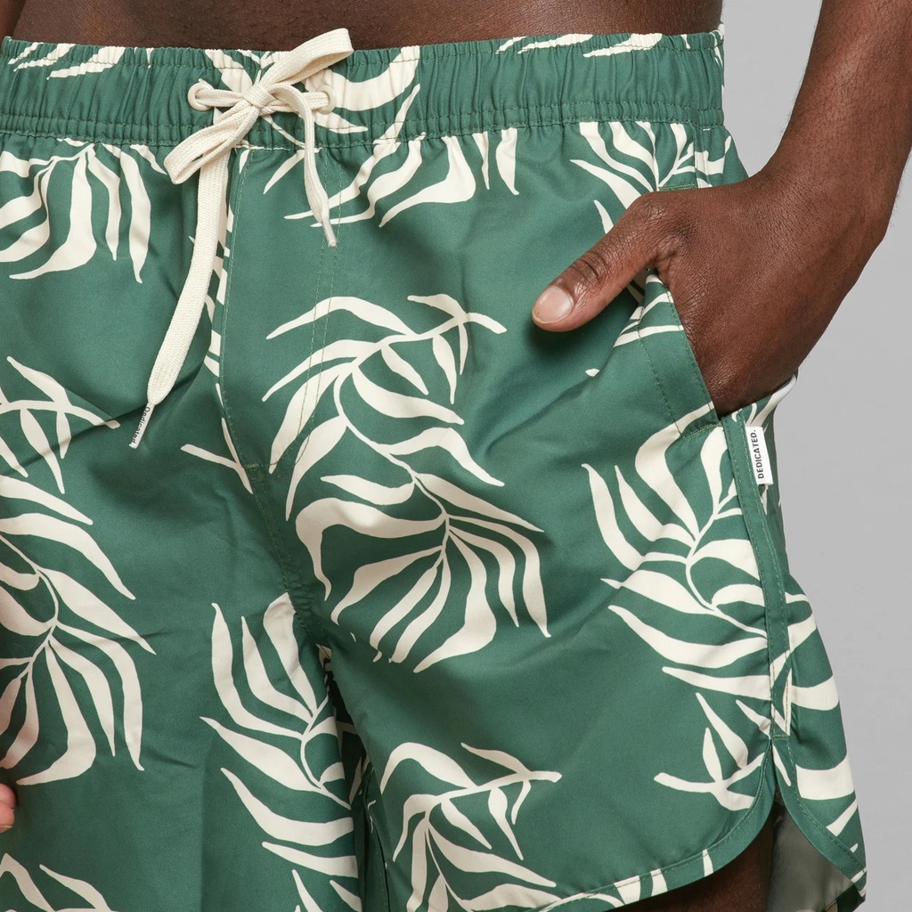 Dedicated Sundskýla Swim Shorts Sandhamn Big Leaf Duck Green