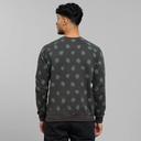 Dedicated Peysa Sweatshirt Malmoe Leaf AOP Charcoal