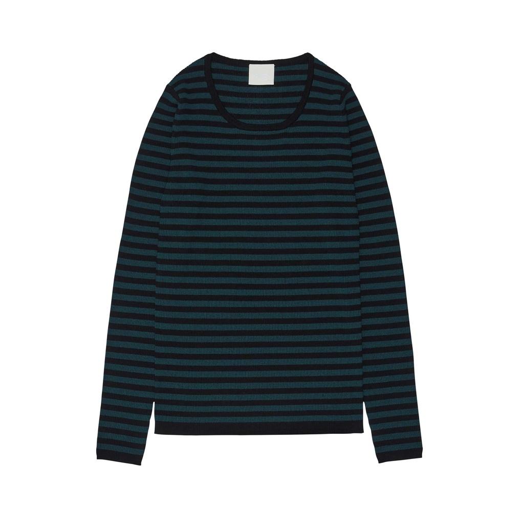 FUB peysa Thin Rib blouse 10323 Black Teal