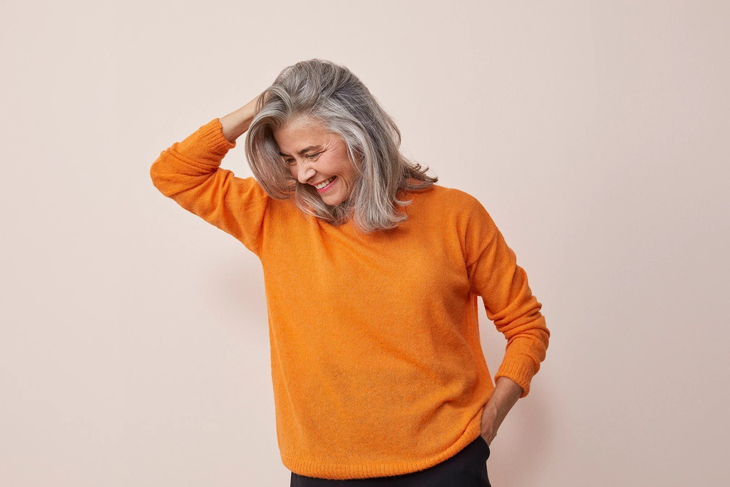 PAPU Peysa O-NECK PULLOVER, Orange, Women