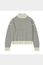 FUB peysa Striped sweater Ecru/Dark navy
