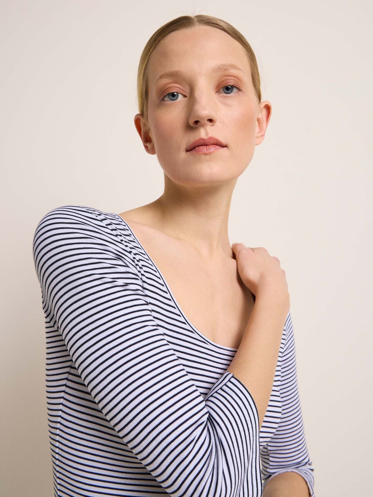 Lanius kjóll Ribb kleid White/black