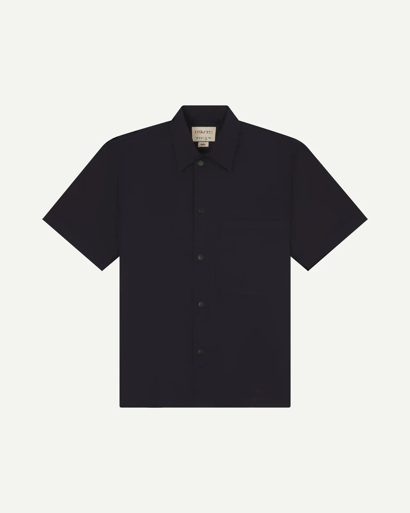 Uskees skyrta #6003 lightweight short sleeve shirt - midnight blue