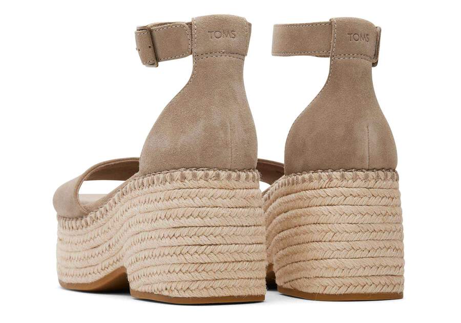 TOMS skór - Women Laila Taupe Suede Platform