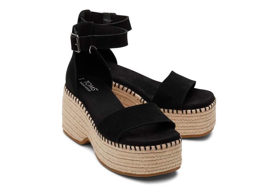 TOMS skór - Women Laila Black Suede Platform