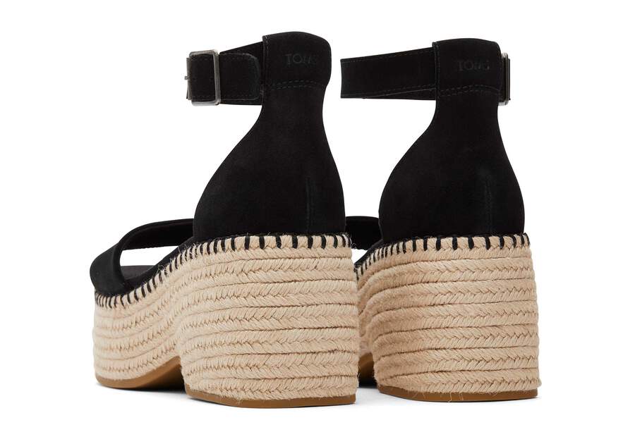 TOMS skór - Women Laila Black Suede Platform