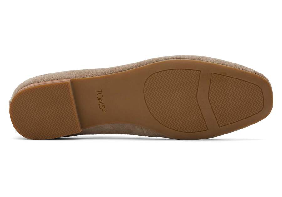 TOMS skór - Women Briella Taupe Suede Flat