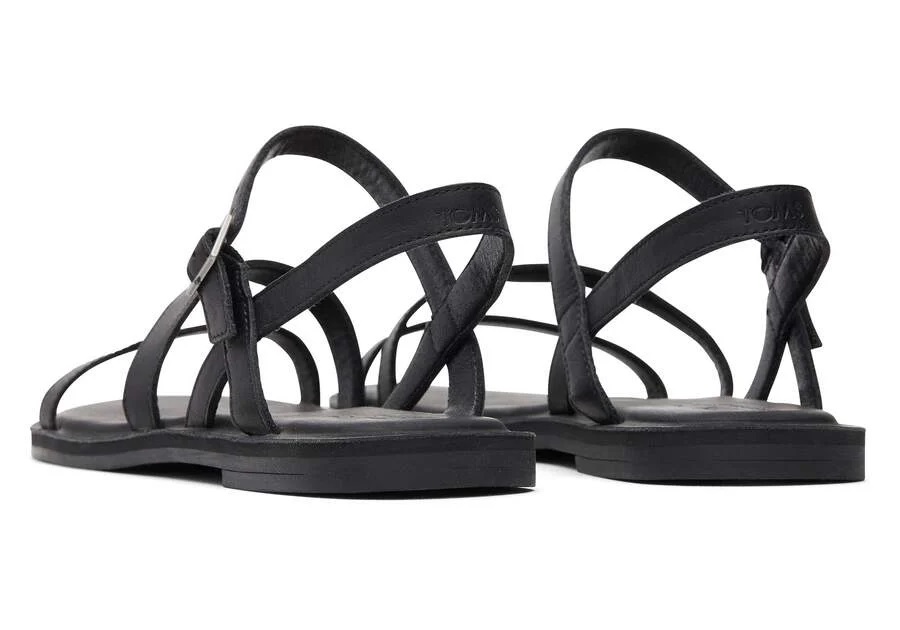 TOMS skór - Kira Black Leather Sandal