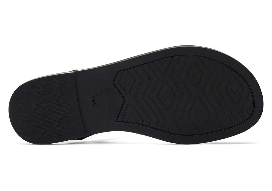 TOMS skór - Kira Black Leather Sandal