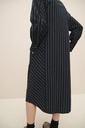 KOWTOW kjóll Yves Shirt dress Navy pinstripe