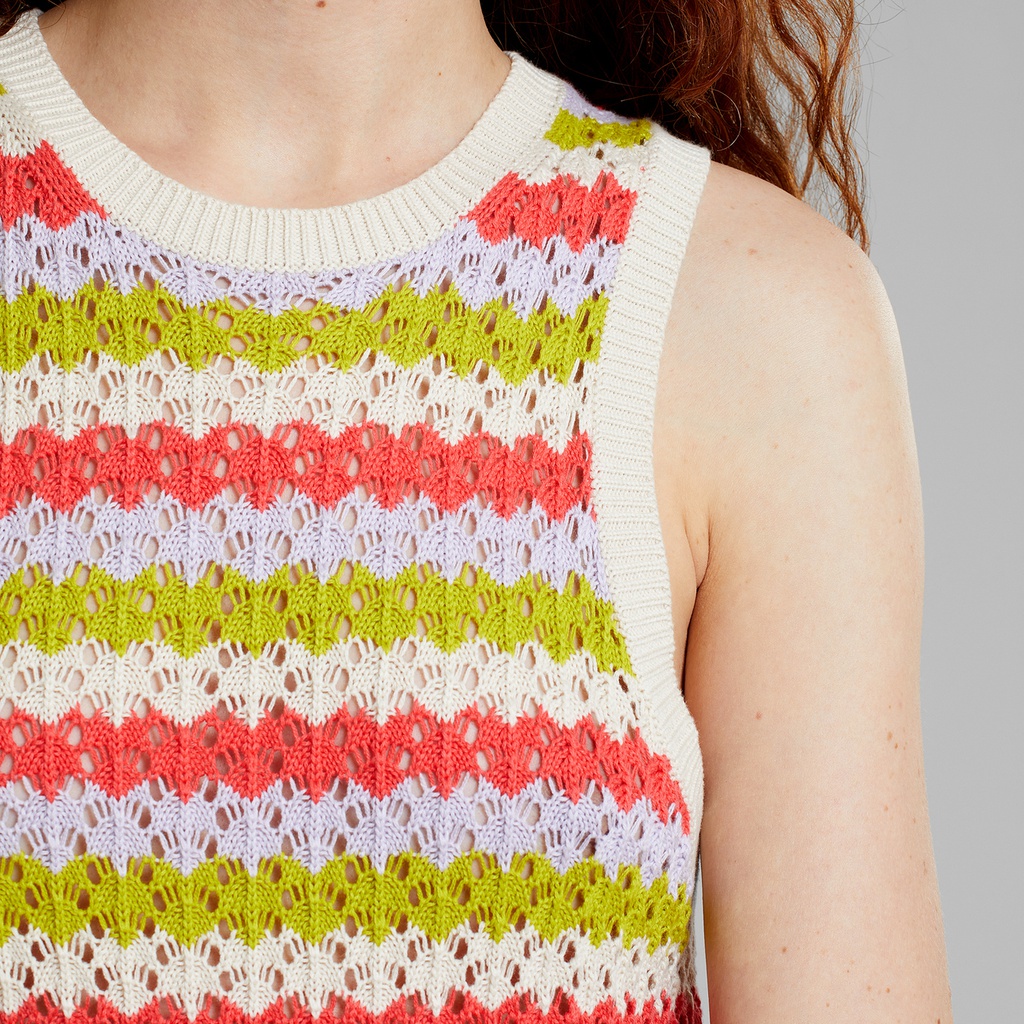 Dedicated kjóll Knitted dress Kramfors Crochet Stripe Multi