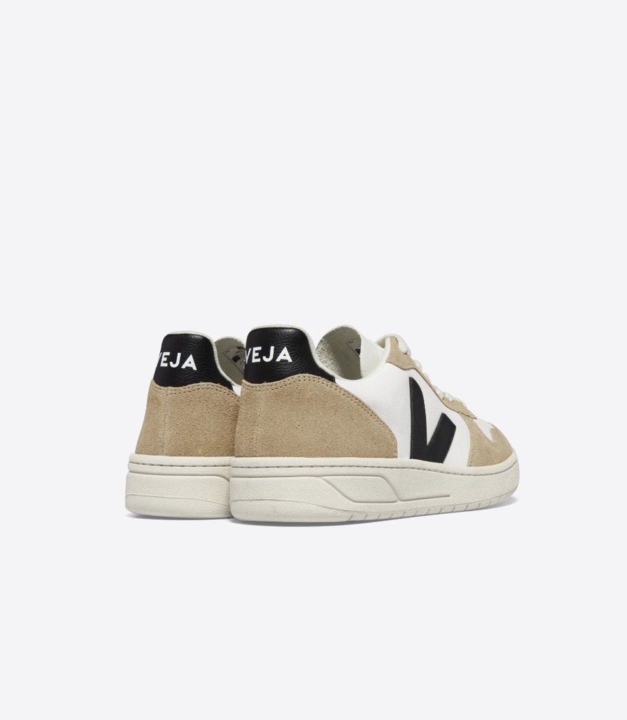 VEJA skór V-10 Chromefree leather Extra White Black Sahara