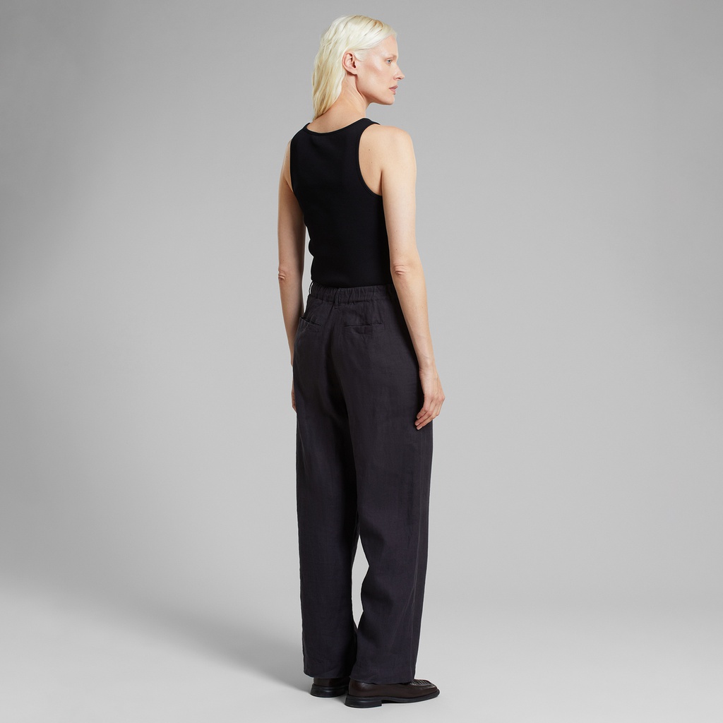 Dedicated buxur Pants Vickleby Linen Phantom Black