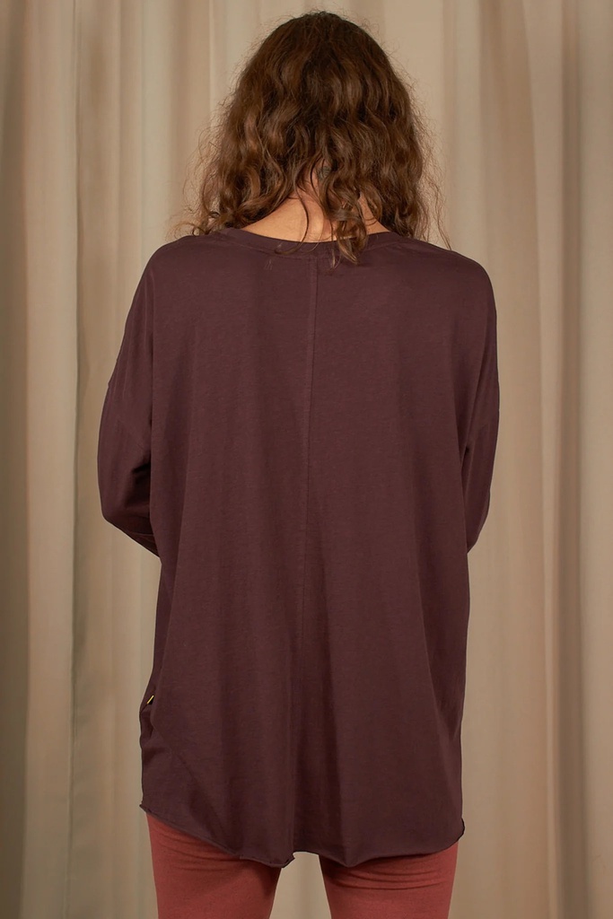 YOGAMII - LION DRAPY TEE - DARK PLUM