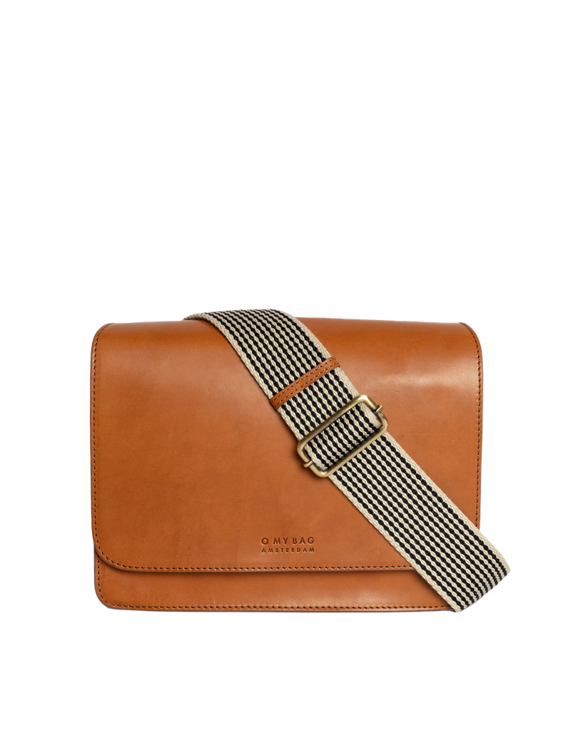 O MY BAG  Audrey Cognac Checkered Classic Leather