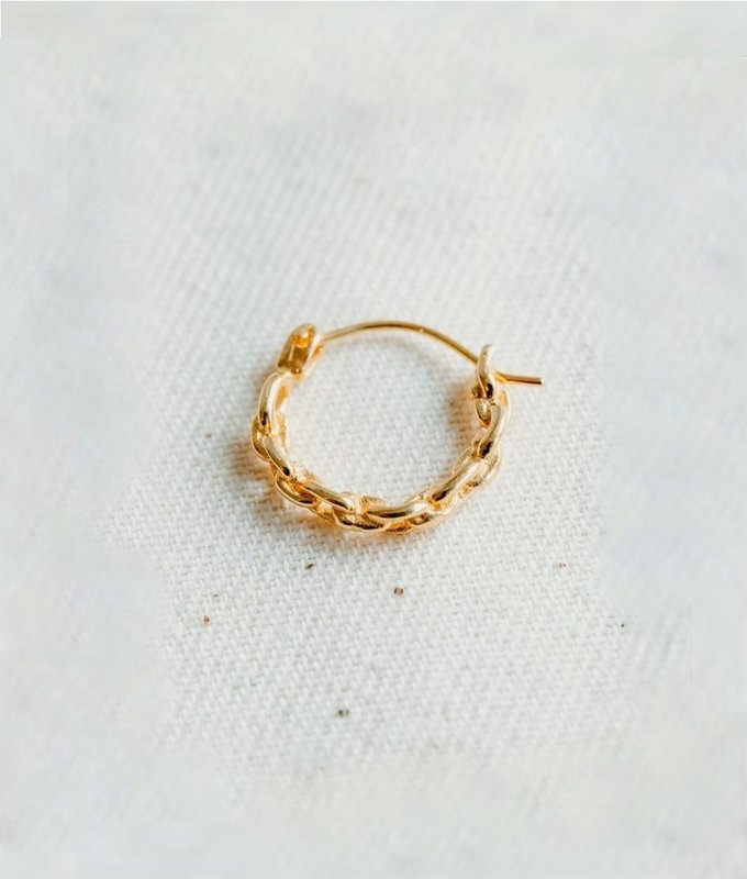 Taj Amsterdam lokkur Single Small Chain Hoops Kalina Gold Pleated