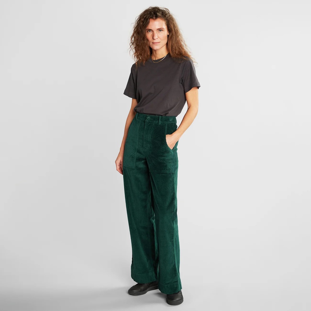DEDICATED Buxur Workwear Pants Vara Corduroy Dark Green