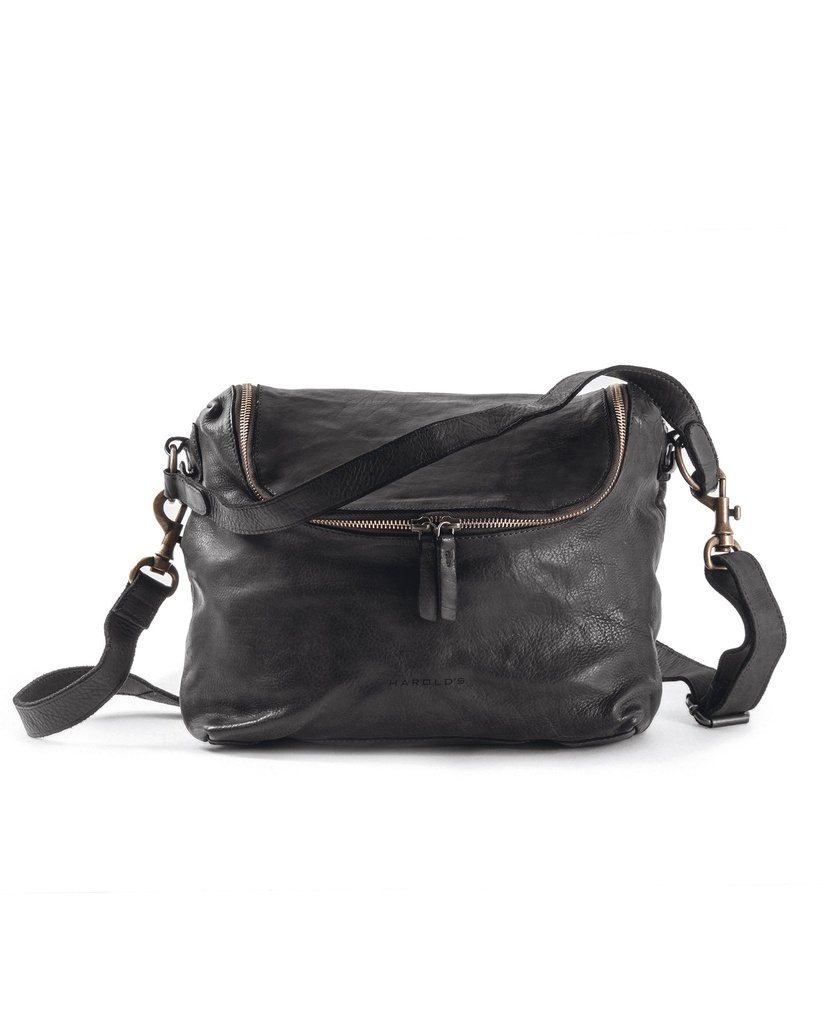 Harold's Leðurtaska Zipperbag black 0285804